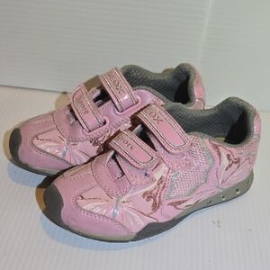 Geox Pink Floral Light-Up Kids Sneakers